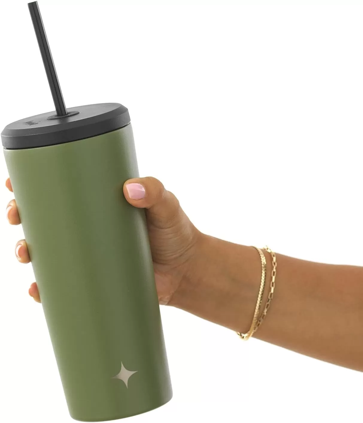 imageJoyJolt Vacuum Insulated 24 oz Tumbler with Lid and Straw 2 Each Vacuum Double Wall Stainless Steel Tumbler Copper Lined for 12Hr HoldCold Drinks Leakproof Water Bottle Tea or Iced Coffee CupForest Green