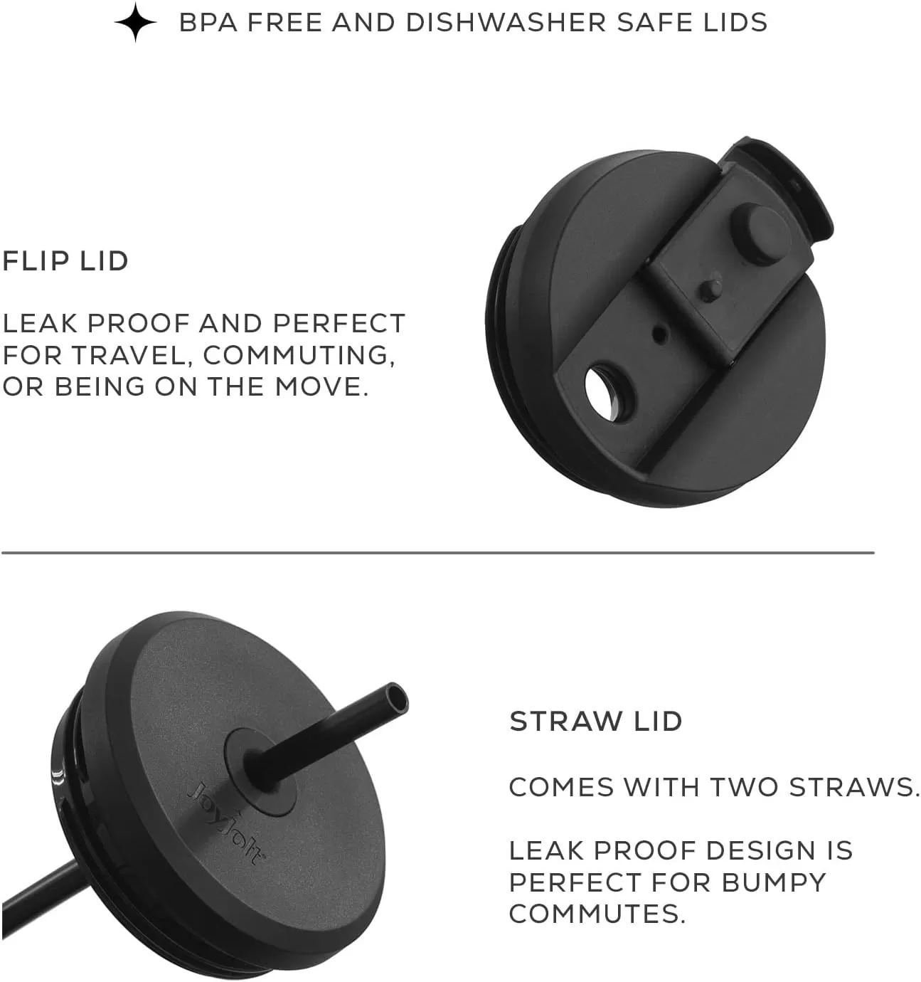 imageJoyJolt Vacuum Insulated 24 oz Tumbler with Lid and Straw 2 Each Vacuum Double Wall Stainless Steel Tumbler Copper Lined for 12Hr HoldCold Drinks Leakproof Water Bottle Tea or Iced Coffee CupMatte Black