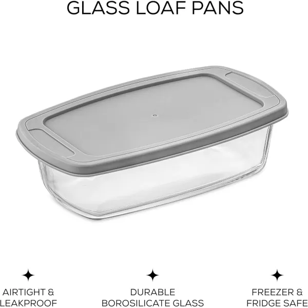 imageJoyJolt 3pc Loaf Pans for Baking Bread with Lids Baking Set 19 Quart Large Rectangular Baking Dish With Lid Oven Pan Banana Bread Pan Lasagna Pan Deep with Lid Bread Saver Container AirtightGray