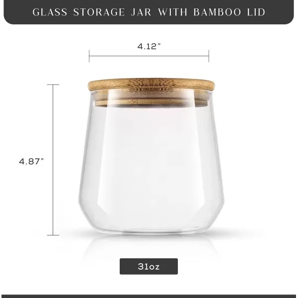 imageJoyJolt Cookie Jar 1 Large Glass Jars With Bamboo Lids Set For Kitchen Counter Rice Jar Candy Jar Flour and Sugar Containers Canisters 31OZ Big Glass Jar with Lid Airtight Glass Storage