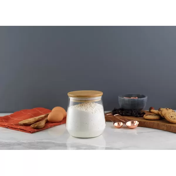 imageJoyJolt Cookie Jar 1 Large Glass Jars With Bamboo Lids Set For Kitchen Counter Rice Jar Candy Jar Flour and Sugar Containers Canisters 31OZ Big Glass Jar with Lid Airtight Glass Storage