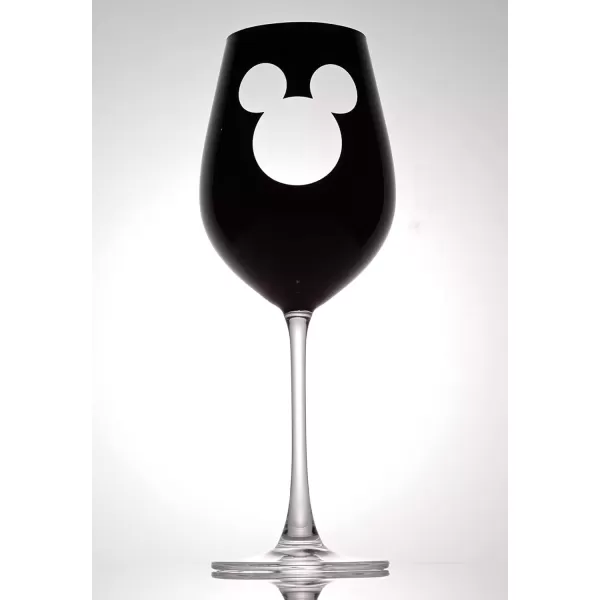 imageJoyJolt Disney Luxury Mickey Mouse Stemmed Red Wine Glasses European Crystal Wine Glasses Set of 2 Drinking Glasses Xmas Disney Stuff Gifts and Cups 23oz Black Wine Glass Disney Wine GlassRed Wine Glasses