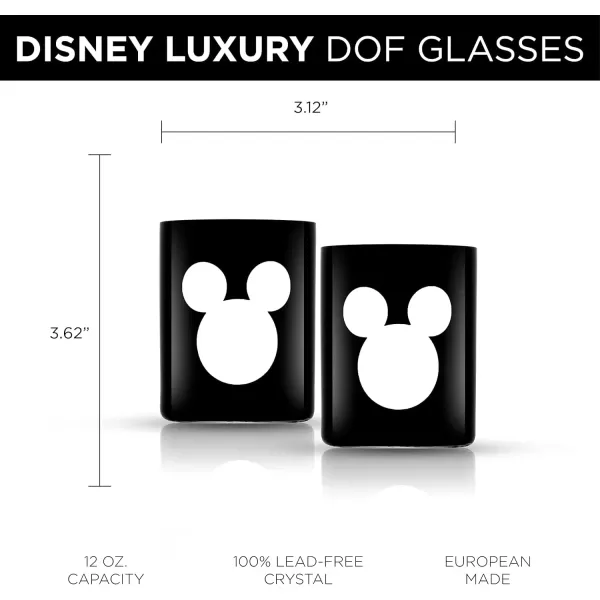 imageJoyJolt Disney Luxury Mickey Mouse Stemmed Red Wine Glasses European Crystal Wine Glasses Set of 2 Drinking Glasses Xmas Disney Stuff Gifts and Cups 23oz Black Wine Glass Disney Wine GlassWhiskey Glasses