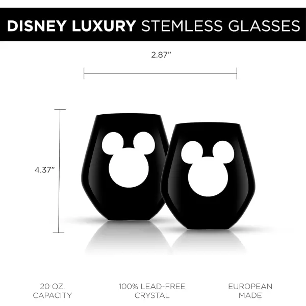 imageJoyJolt Disney Luxury Mickey Mouse Stemmed Red Wine Glasses European Crystal Wine Glasses Set of 2 Drinking Glasses Xmas Disney Stuff Gifts and Cups 23oz Black Wine Glass Disney Wine GlassStemless Wine Glasses