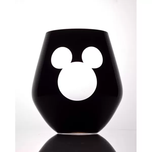 imageJoyJolt Disney Luxury Mickey Mouse Stemmed Red Wine Glasses European Crystal Wine Glasses Set of 2 Drinking Glasses Xmas Disney Stuff Gifts and Cups 23oz Black Wine Glass Disney Wine GlassStemless Wine Glasses