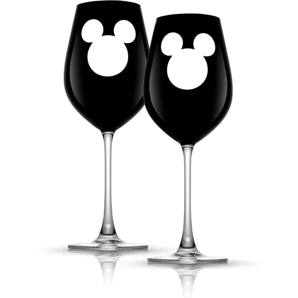 imageJoyJolt Disney Luxury Mickey Mouse Stemmed Red Wine Glasses European Crystal Wine Glasses Set of 2 Drinking Glasses Xmas Disney Stuff Gifts and Cups 23oz Black Wine Glass Disney Wine GlassRed Wine Glasses