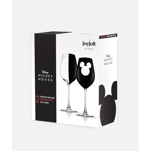 imageJoyJolt Disney Luxury Mickey Mouse Stemmed Red Wine Glasses European Crystal Wine Glasses Set of 2 Drinking Glasses Xmas Disney Stuff Gifts and Cups 23oz Black Wine Glass Disney Wine GlassRed Wine Glasses