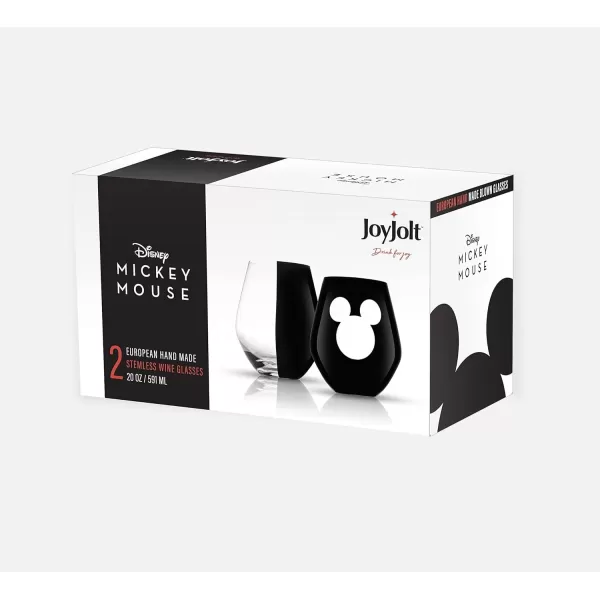 imageJoyJolt Disney Luxury Mickey Mouse Stemmed Red Wine Glasses European Crystal Wine Glasses Set of 2 Drinking Glasses Xmas Disney Stuff Gifts and Cups 23oz Black Wine Glass Disney Wine GlassStemless Wine Glasses