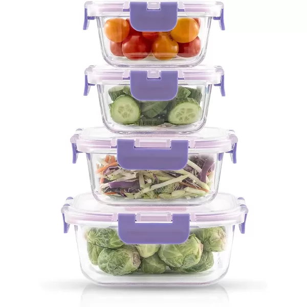 imageJoyJolt JoyFul 24pc12 Airtight Freezer Safe Food Storage Containers and 12 Lids Pantry Kitchen Storage Containers Glass Meal Prep Container for Lunch Glass Storage Containers with LidsColor Very Peri