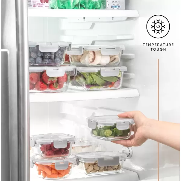 imageJoyJolt JoyFul 24pc12 Airtight Freezer Safe Food Storage Containers and 12 Lids Pantry Kitchen Storage Containers Glass Meal Prep Container for Lunch Glass Storage Containers with LidsColor Grey