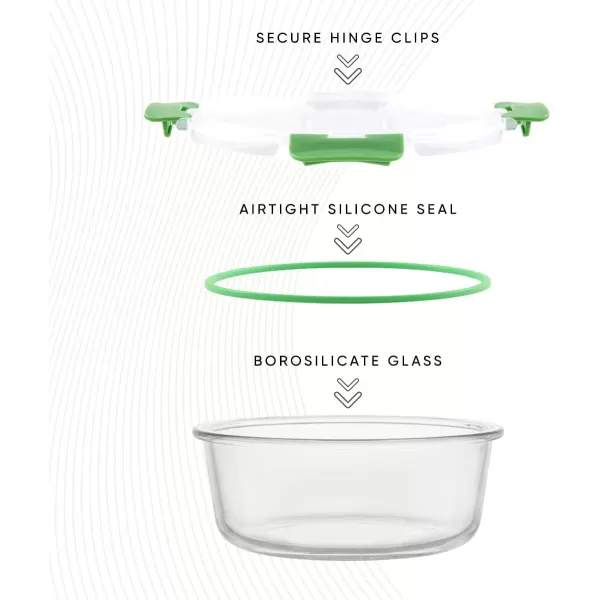 imageJoyJolt JoyFul 24pc12 Airtight Freezer Safe Food Storage Containers and 12 Lids Pantry Kitchen Storage Containers Glass Meal Prep Container for Lunch Glass Storage Containers with LidsColor Green