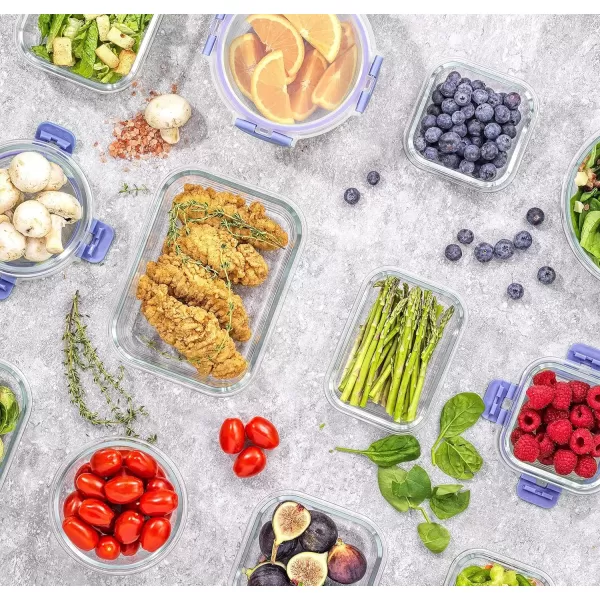 imageJoyJolt JoyFul 24pc12 Airtight Freezer Safe Food Storage Containers and 12 Lids Pantry Kitchen Storage Containers Glass Meal Prep Container for Lunch Glass Storage Containers with LidsColor Very Peri