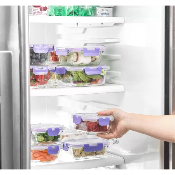 imageJoyJolt JoyFul 24pc12 Airtight Freezer Safe Food Storage Containers and 12 Lids Pantry Kitchen Storage Containers Glass Meal Prep Container for Lunch Glass Storage Containers with LidsColor Very Peri