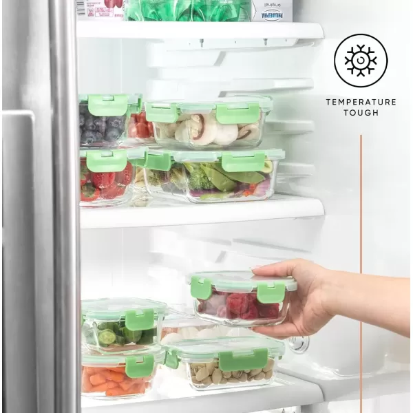 imageJoyJolt JoyFul 24pc12 Airtight Freezer Safe Food Storage Containers and 12 Lids Pantry Kitchen Storage Containers Glass Meal Prep Container for Lunch Glass Storage Containers with LidsColor Green