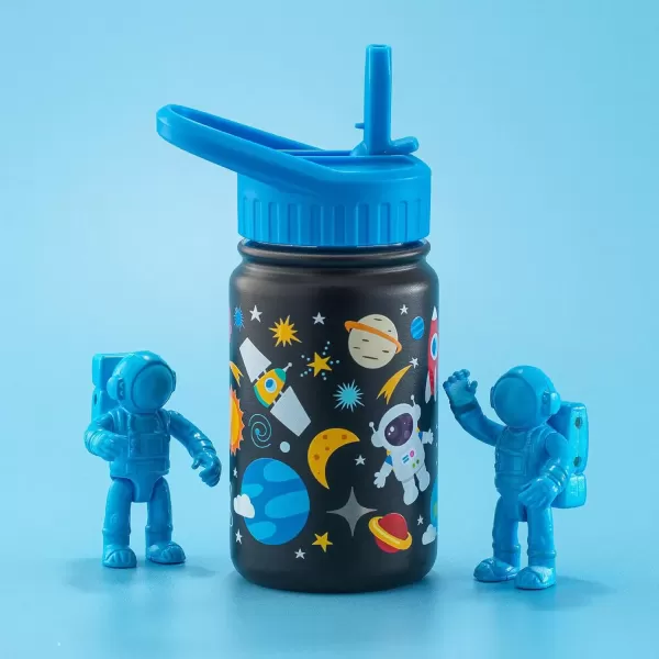 imageJoyJolt Kids Water Bottle with Straw Lid 12oz Small Stainless Steel Reusable Tumbler for Kids Girls Boys or Teen Vacuum Insulated Water Bottle for School Travel and Outdoors LeakproofSpace