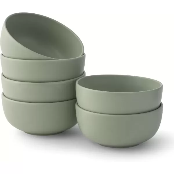 imageJoyJolt Mesa 23oz Stoneware Soup Bowls Dishwasher and Microwave Safe Bowls 58quot Matte Beige Cereal Bowls Set of 6 Bowls for Kitchen Pasta Oatmeal Salad Ice Cream or Dessert BowlsGreen