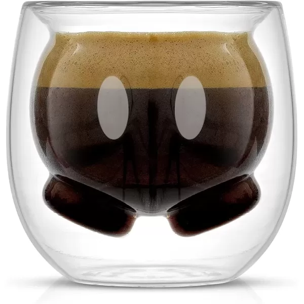 imageJoyJolt Mickey Pants and Minnie Skirt 3D 74oz Double Wall Glass Coffee Cups 2pc Disney Coffee Mug Espresso Cups and Tea Cups Collection of Double Wall Glasses and Disney Gifts2 Oz