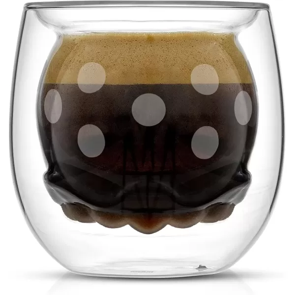 imageJoyJolt Mickey Pants and Minnie Skirt 3D 74oz Double Wall Glass Coffee Cups 2pc Disney Coffee Mug Espresso Cups and Tea Cups Collection of Double Wall Glasses and Disney Gifts2 Oz