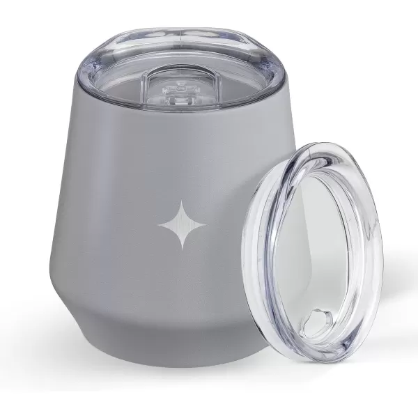 imageJoyJolt TriInsulated Wine Tumbler with Lid Pack 12 oz Tumbler Slider and Straw Lids Vacuum Double Walled Stainless Steel Stemless Wine Glass Copper Lined for Very Cold Drinks Travel and CampingDove Grey