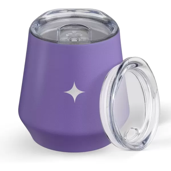 imageJoyJolt TriInsulated Wine Tumbler with Lid Pack 12 oz Tumbler Slider and Straw Lids Vacuum Double Walled Stainless Steel Stemless Wine Glass Copper Lined for Very Cold Drinks Travel and CampingLilac Purple