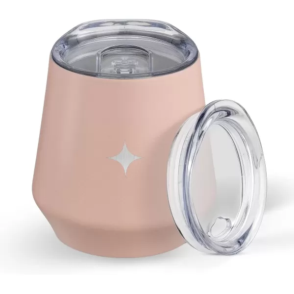 imageJoyJolt TriInsulated Wine Tumbler with Lid Pack 12 oz Tumbler Slider and Straw Lids Vacuum Double Walled Stainless Steel Stemless Wine Glass Copper Lined for Very Cold Drinks Travel and CampingBlush Pink