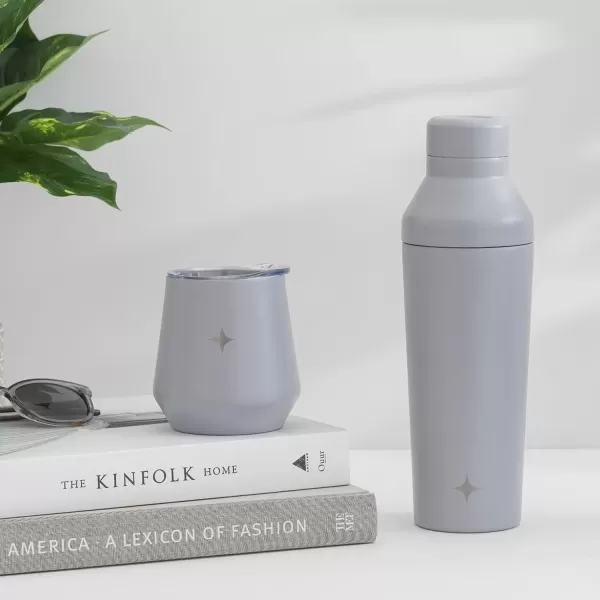 imageJoyJolt TriInsulated Wine Tumbler with Lid Pack 12 oz Tumbler Slider and Straw Lids Vacuum Double Walled Stainless Steel Stemless Wine Glass Copper Lined for Very Cold Drinks Travel and CampingDove Grey