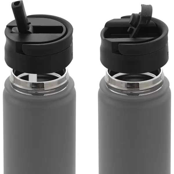imageJoyJolt Triple Insulated Water Bottle with Straw Lid AND Flip Lid 32oz Large Water Bottle 12 Hour HotCold Vacuum Insulated Stainless Steel Bottle BPAFree Leakproof Water Bottles  Thermos BottleMatte White