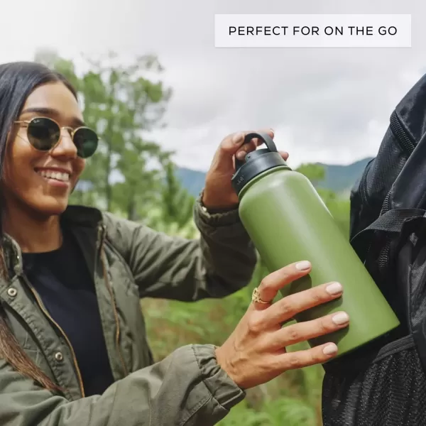 imageJoyJolt Triple Insulated Water Bottle with Straw Lid AND Flip Lid 32oz Large Water Bottle 12 Hour HotCold Vacuum Insulated Stainless Steel Bottle BPAFree Leakproof Water Bottles  Thermos BottleDove Grey