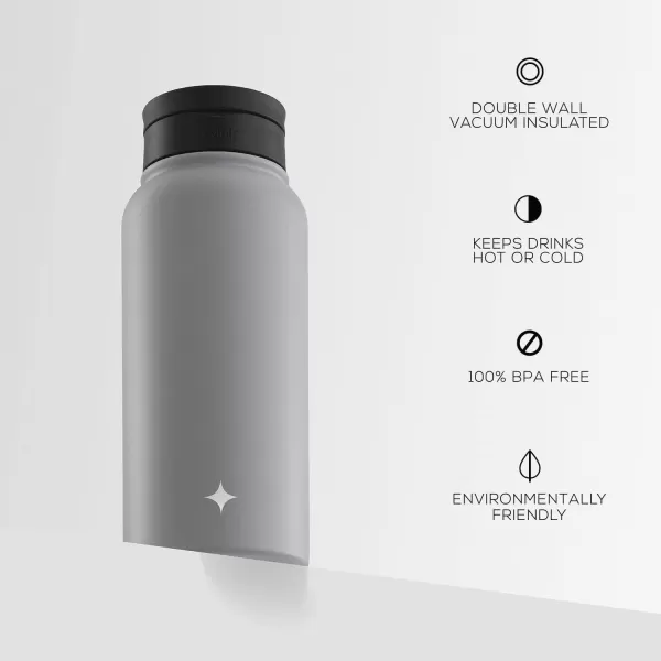 imageJoyJolt Triple Insulated Water Bottle with Straw Lid AND Flip Lid 32oz Large Water Bottle 12 Hour HotCold Vacuum Insulated Stainless Steel Bottle BPAFree Leakproof Water Bottles  Thermos BottleDove Grey