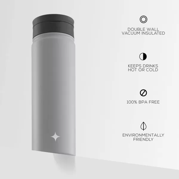 imageJoyJolt Triple Insulated Water Bottle with Straw Lid AND Flip Lid 32oz Large Water Bottle 12 Hour HotCold Vacuum Insulated Stainless Steel Bottle BPAFree Leakproof Water Bottles  Thermos BottleDove Grey