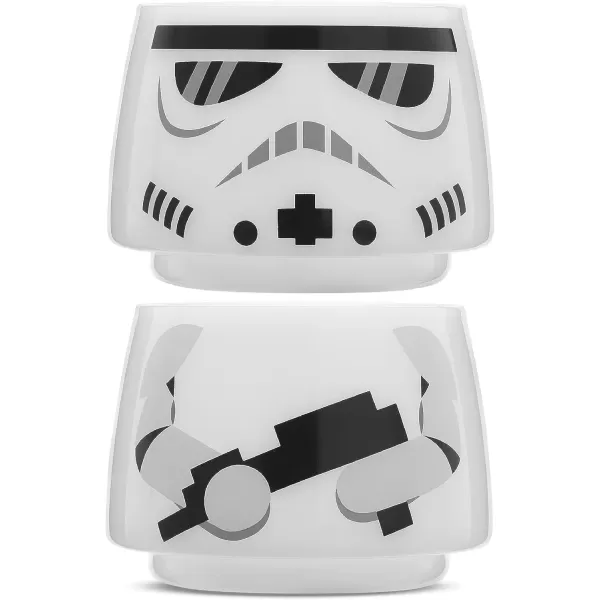 imageJoyJolt Character Stackable Star Wars Drinking Glasses 8oz Stormtrooper Glass Set of 2 with Head and Body Fun Glass Tumblers Star Wars Glassware and Star Wars Merchandise for Bar or KitchenStormtrooper