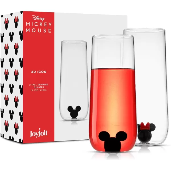 imageJoyJolt Disney Mickey Mouse Icon Stemless Wine Glass Set of 2 Drinking Glasses 12 oz Tumbler Glass Cups Colored Glassware Disney Gifts Disney Cups Disney Collectibles for AdultsHighball Glasses