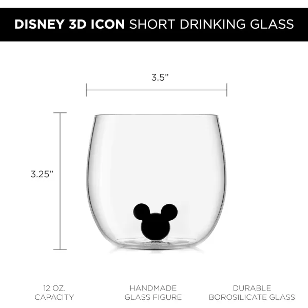 imageJoyJolt Disney Mickey Mouse Icon Stemless Wine Glass Set of 2 Drinking Glasses 12 oz Tumbler Glass Cups Colored Glassware Disney Gifts Disney Cups Disney Collectibles for AdultsDOF Glasses