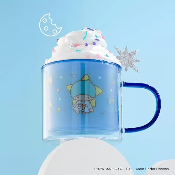 imageJoyJolt Hello Kitty Double Walled Glass Coffee Mugs Set of 2 135 oz Insulated Cute Drinking Glassware ft Little Twin Stars Ideal as Iced Coffee Tea or Latte Cups Kawaii Hello Kitty Merchandise