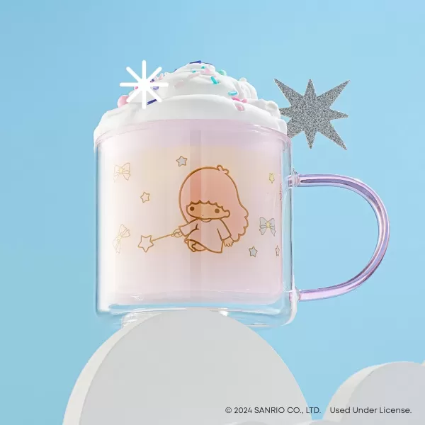 imageJoyJolt Hello Kitty Double Walled Glass Coffee Mugs Set of 2 135 oz Insulated Cute Drinking Glassware ft Little Twin Stars Ideal as Iced Coffee Tea or Latte Cups Kawaii Hello Kitty Merchandise