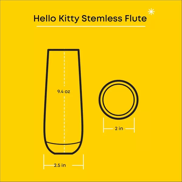 imageJoyJolt Hello Kitty Stay Gold Stemless Flutes 94oz Drinking Glasses Set of 4 Sanrio Highball Glasses Kawaii Hello Kitty Kitchen Glass Set Ideal for Water Juice Smoothies Skinny Tall Glasses