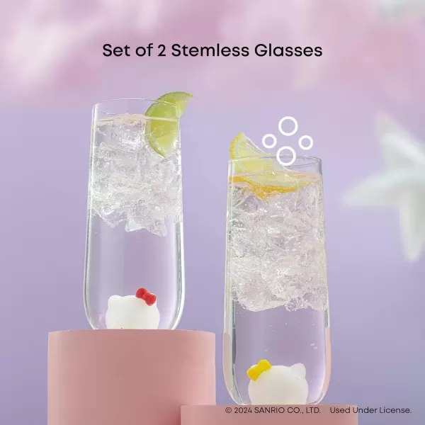 imageJoyJolt Hello Kitty ampamp Mimmy 3D Icon Highball Glasses Set of 2 Glass Drinking Glasses 14oz Kawaii Tall Glasses Hello Kitty Glassware Sanrio Hello Kitty Stuff for AdultsTall Glasses