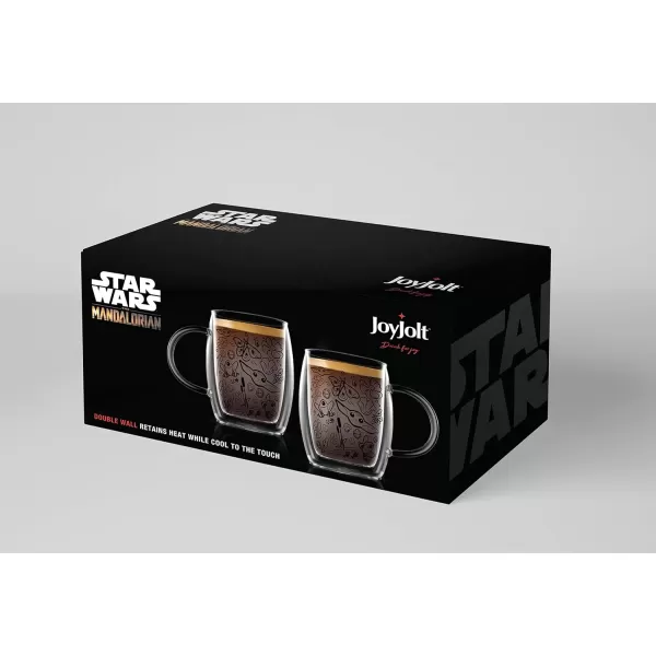 imageJoyJolt Nature Friends Grogu Coffee Mug Set of 2 Double Wall Mug 54oz Large Espresso Cups or Cappucino Cup Mandalorian Star Wars Mugs Insulated Coffee Mug Clear Glass Cups Coffee Cup Set