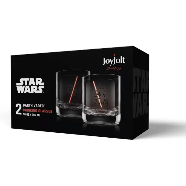 imageJoyJolt Star Wars Darth Vader Lightsaber Short Drinking Glass  10 oz  Set of 2