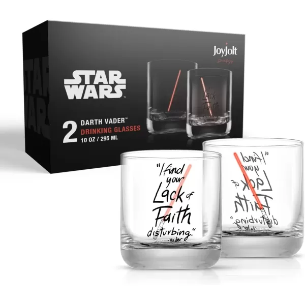 imageJoyJolt Star Wars Darth Vader Lightsaber Short Drinking Glass  10 oz  Set of 2