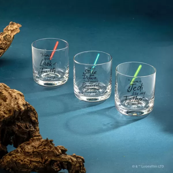 imageJoyJolt Star Wars Lightsaber Collection 10oz Drinking Glasses Set of 6 Limited Edition Obi Wan Kenobi Darth Vader Luke Skywalker Glass Tumblers Star Wars Gifts Short Drinking Glass Set