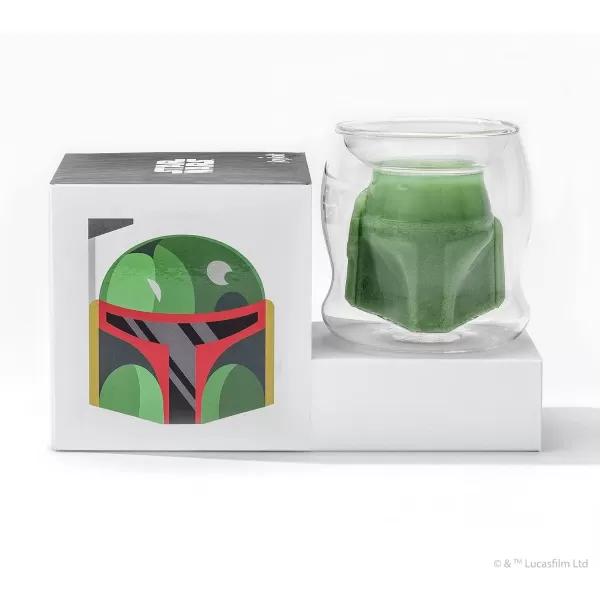 imageJoyJolt Star Wars Stormtrooper Borosilicate Glass Coffee Mug 65 oz Double Wall Heat Resistant Dishwasher Safe Includes 1Boba Fett