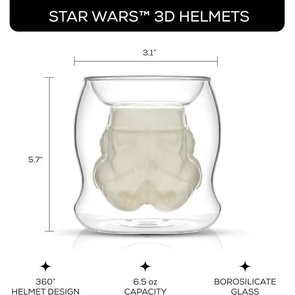 imageJoyJolt Star Wars Stormtrooper Borosilicate Glass Coffee Mug 65 oz Double Wall Heat Resistant Dishwasher Safe Includes 1Boba Fett