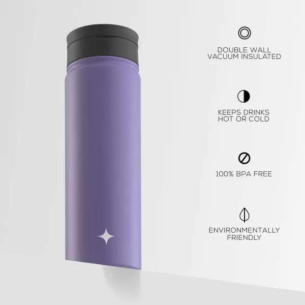 imageJoyJolt Triple Insulated Water Bottle with Straw Lid AND Flip Lid 22oz Water Bottle 12 Hour HotCold Vacuum Insulated Stainless Steel Water Bottle BPAFree Leakproof Water Bottles  Thermos BottleLilac Purple