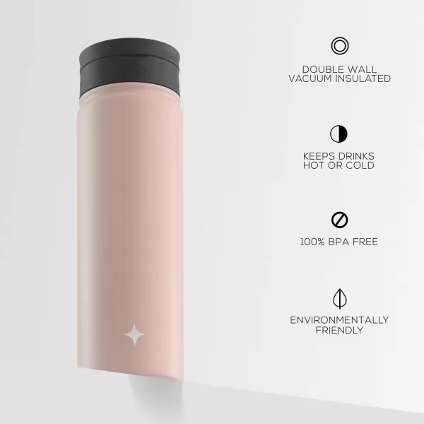 imageJoyJolt Triple Insulated Water Bottle with Straw Lid AND Flip Lid 22oz Water Bottle 12 Hour HotCold Vacuum Insulated Stainless Steel Water Bottle BPAFree Leakproof Water Bottles  Thermos BottleBlush Pink