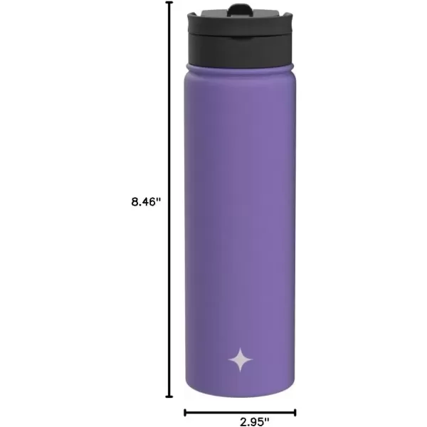 imageJoyJolt Triple Insulated Water Bottle with Straw Lid AND Flip Lid 22oz Water Bottle 12 Hour HotCold Vacuum Insulated Stainless Steel Water Bottle BPAFree Leakproof Water Bottles  Thermos BottleLilac Purple