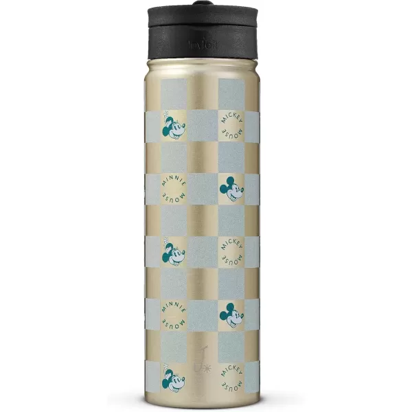 imageJoyJolt Disney Retro Vintage Stainless Steel Water Bottle ft Mickey Mouse Reusable 22oz Vacuum Insulated Water Bottle Tumbler with Leak Proof Flip Straw Lid and Handle Lead ampamp BPA FreeCheckerboard