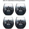 imageJoyJolt Star Wars Ugly Sweater Stemless Glasses Set of 4 Large 15oz Stemless Glass Drinking Glasses Gifts for Kitchen Men or Women Star Wars Collectibles for AdultsLarge