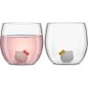 imageJoyJolt Hello Kitty ampamp Mimmy 3D Icon Short Drinking Glasses Set of 2 135oz Stemless Hello Kitty Glass Tumblers Hello Kitty Glassware Sanrio Hello Kitty Stuff for AdultsDOF Glasses