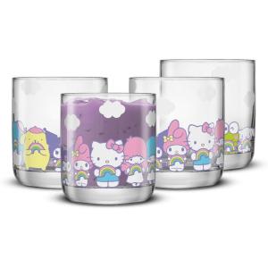 imageJoyJolt Hello Kitty and Friends Gingerbread Pals Short Glasses Drinking Glasses Set of 4 10oz Lowball Glass Tumblers for Water Soda Juice Kawaii Sanrio Hello Kitty Glassware Cute Hello KittyHello Kitty  Friends